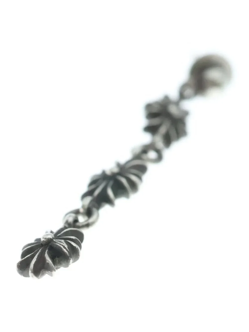 Chrome Hearts Tiny CH Pls 3 Ech Plus 3 Drop Earrings Silver
